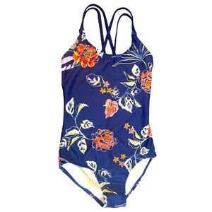 Kanu Surf Blue flowered 💐Girls One Piece Size 10- NWT